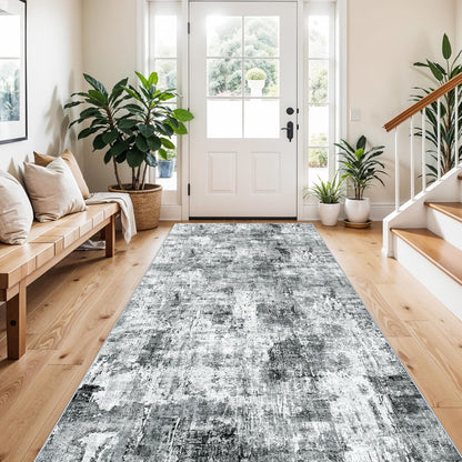 2x3 Washable Non-Slip Area Rug - Soft Low Pile Throw Rug for Kitchen Entryway Bedroom - Modern Indoor Door Mat with Rubber Backing (Beige Grey) - Colors B