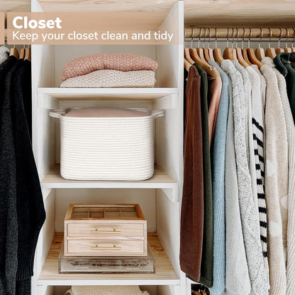 Goodpick Cube Storage Bins - Towel, Book, Cloth, Shoes, Closet Shelf Woven Baskets for Office, Baby Laundry, Toys, 13''x10''x9''