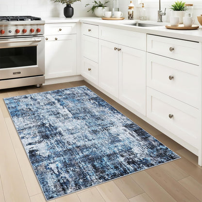 2x3 Washable Non-Slip Area Rug - Soft Low Pile Throw Rug for Kitchen Entryway Bedroom - Modern Indoor Door Mat with Rubber Backing (Beige Grey) - Colors B