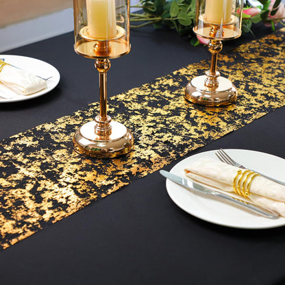 Snowkingdom 2 Pieces Gold Table Runner, Sequin Glitter Foil Metallic Thin Mesh Runner Roll 11"x108", Gold Table Decorations for Event Party, Wedding, Birthday Party, Christmas