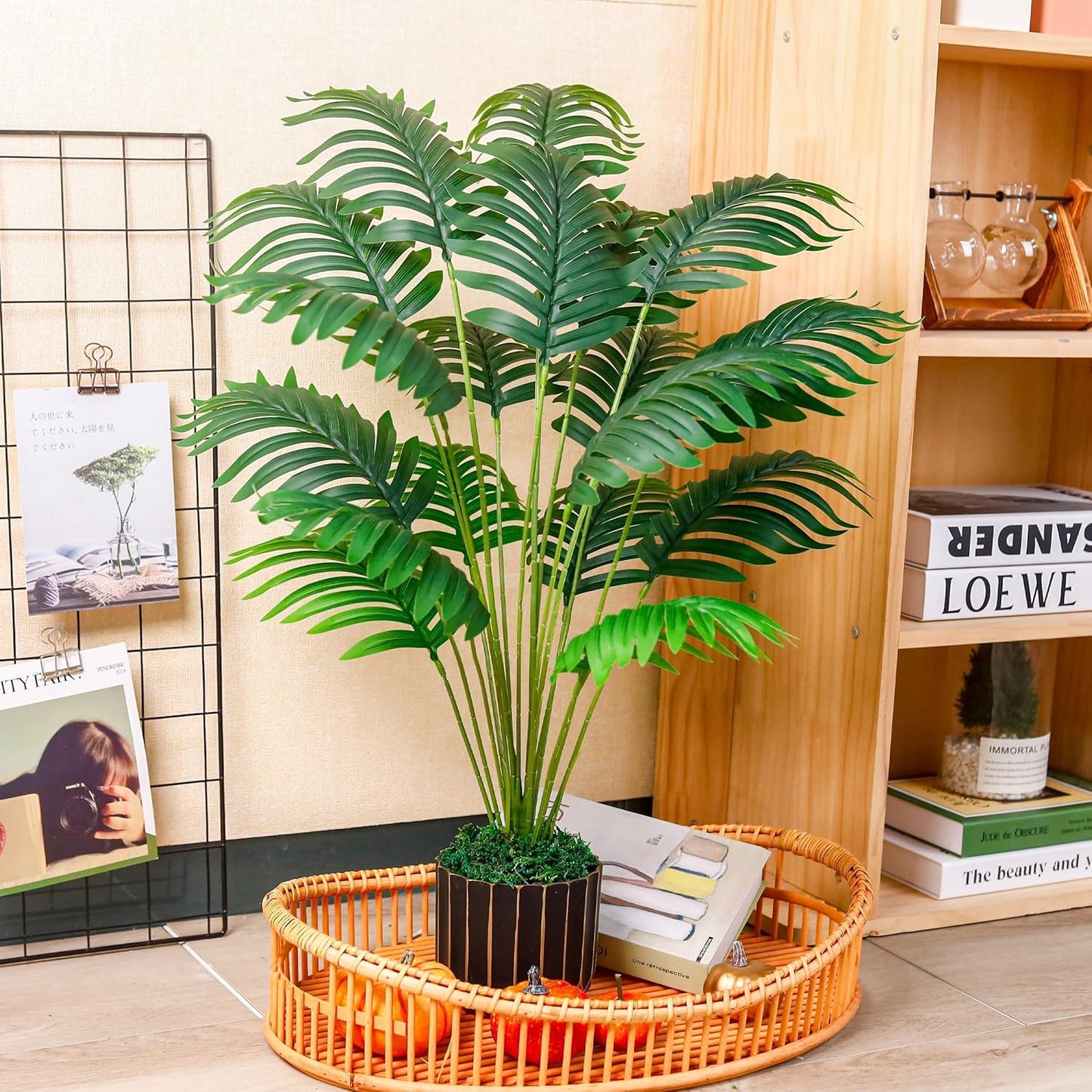 Der Rose 28'' Fake Plants Tall Artificial Monstera Faux Plants Indoor Outdoor Tree for Living Room Home House Decor
