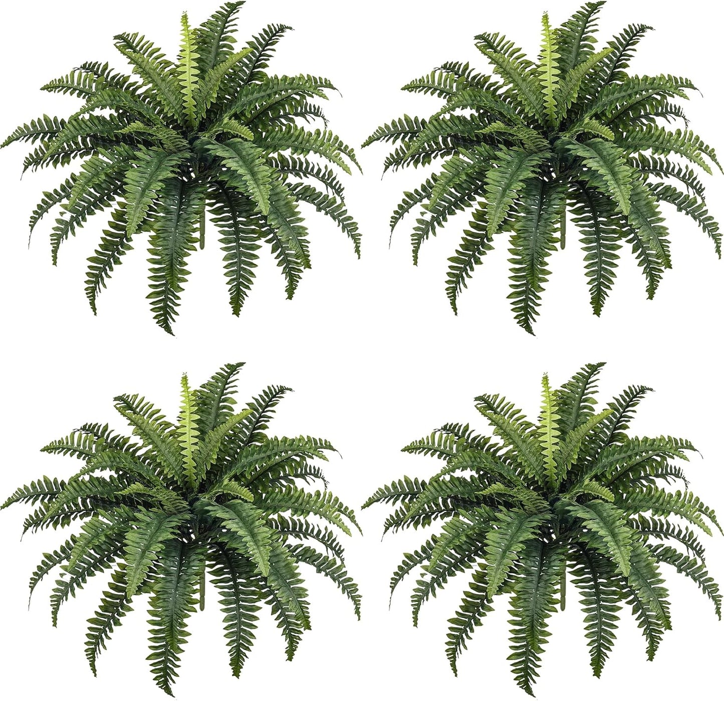 FOREST PRINCE 35" Ferns Artificial Bush Plants Large, 2 Artificial Boston Ferns with 39 Fronds for Outdoors Home Decor