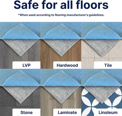 RUGPADUSA - Basics - 8'x10' - 1/4" Thick - 100% Felt - Protective Cushioning Rug Pad - Safe for All Floors and Finishes Including Hardwoods - Colors B