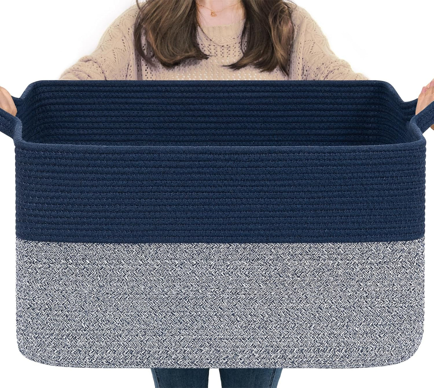 Goodpick Cube Storage Bins - Towel, Book, Cloth, Shoes, Closet Shelf Woven Baskets for Office, Baby Laundry, Toys, 13''x10''x9''