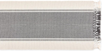DII Dobby Stripe Woven Table Runner, 13x72-inch, French Blue