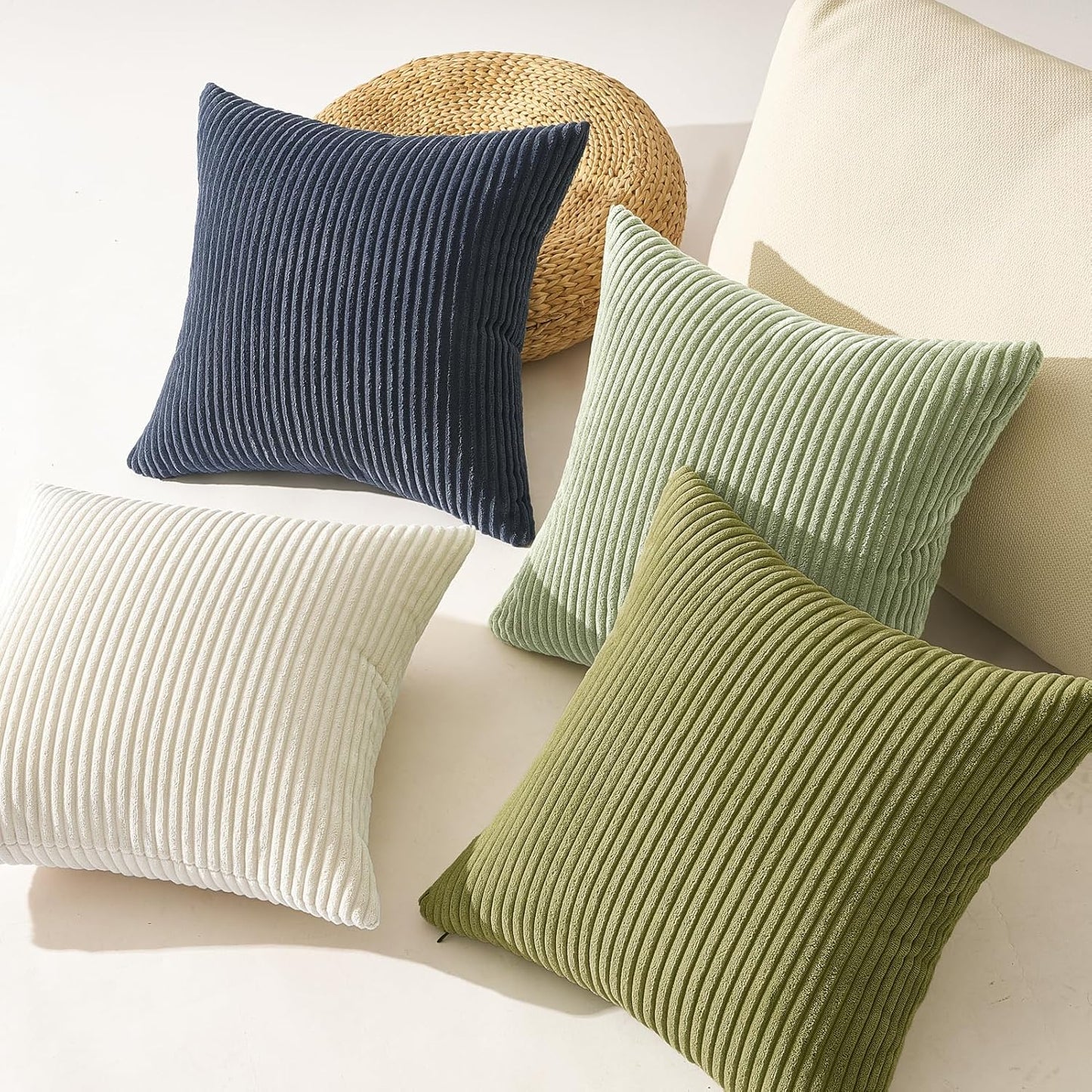 Topfinel Decorative Throw Pillow Covers Cushion Cases, Set of 4 Soft Velvet Modern Double-Sided Designs, Mix and Match for Boho Farmhouse Fall Home Decor (18x18 inch, Orange/Teal)