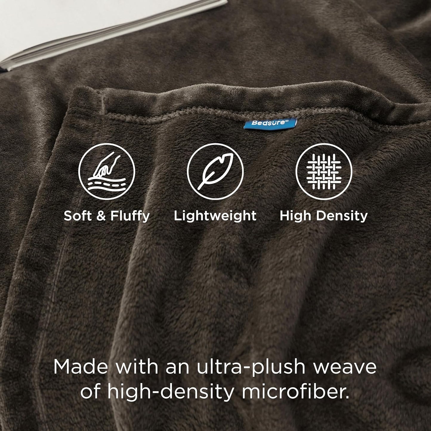 Bedsure GentleSoft Fleece Throw Blanket for Couch Grey - Lightweight Plush Fuzzy Cozy Soft Blankets and Throws for Sofa, Couch, Travel, Camping, 50x60 inches - Colors A
