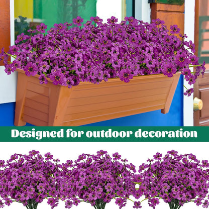 Lnoicy Artificial Greenery Plants Outdoor UV Resistant Fake Plants Boxwood Shrubs Grass,20 Bundles for Farmhouse Home Garden Office Patio Backyard Wedding and Indoor Outdoor Decoration