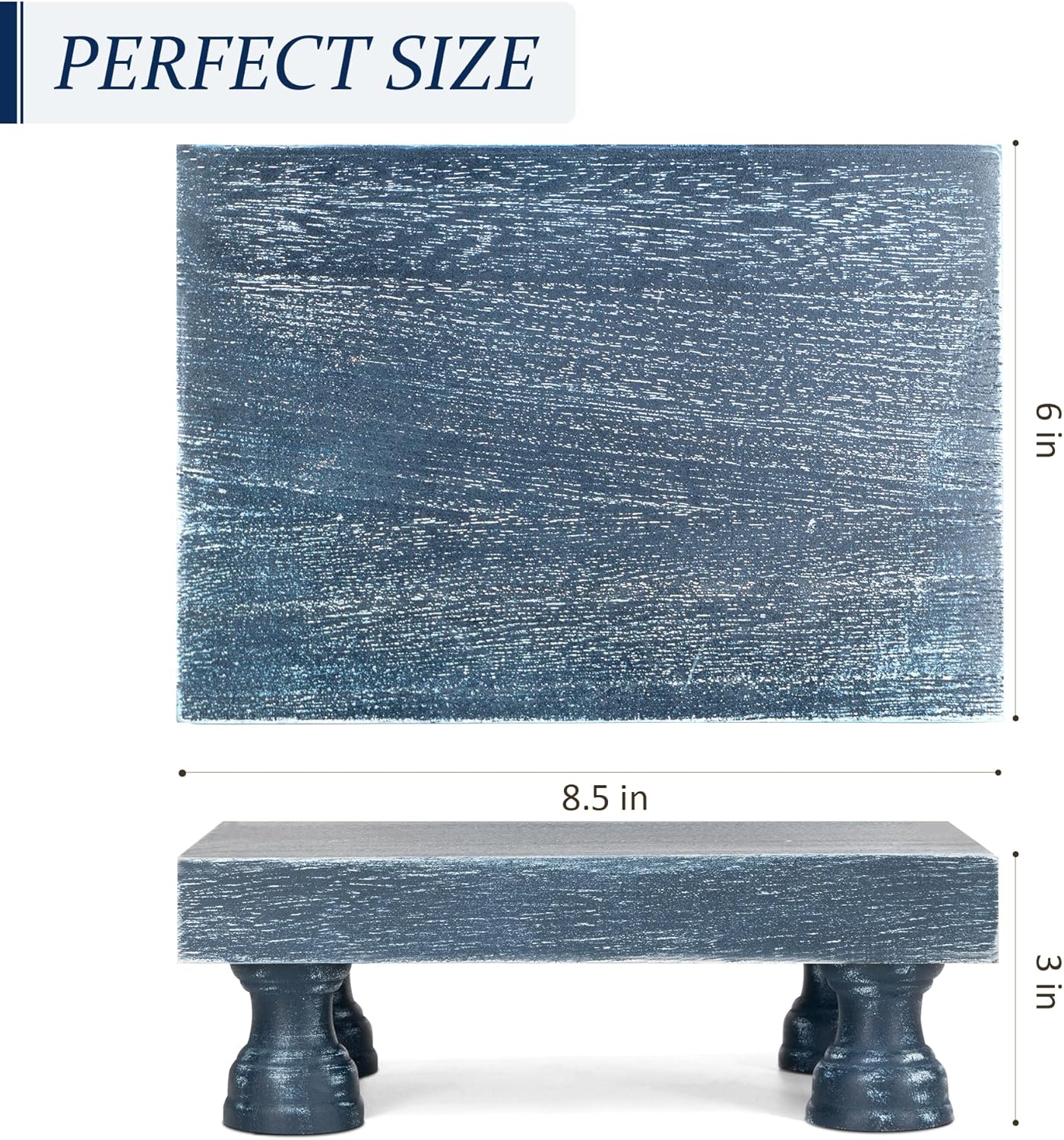 EOSAHR Farmhouse Riser for Room Decor : Decorative Pedestal Stand For Display Your Home Decorations and Uniquely Soap Stand - Rustic Bathroom Counter Tray and Kitchen Decor (Natural Wood)