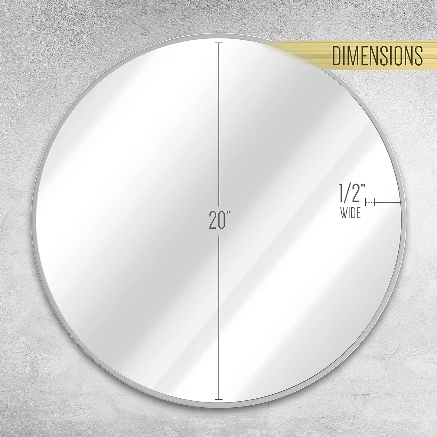Gold Circle Wall Mirror 24 Inch Round Wall Mirror for Entryways, Washrooms, Living Rooms and More (Gold, 24")