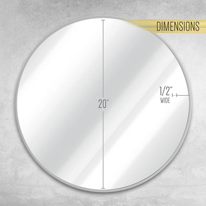Gold Circle Wall Mirror 24 Inch Round Wall Mirror for Entryways, Washrooms, Living Rooms and More (Gold, 24")