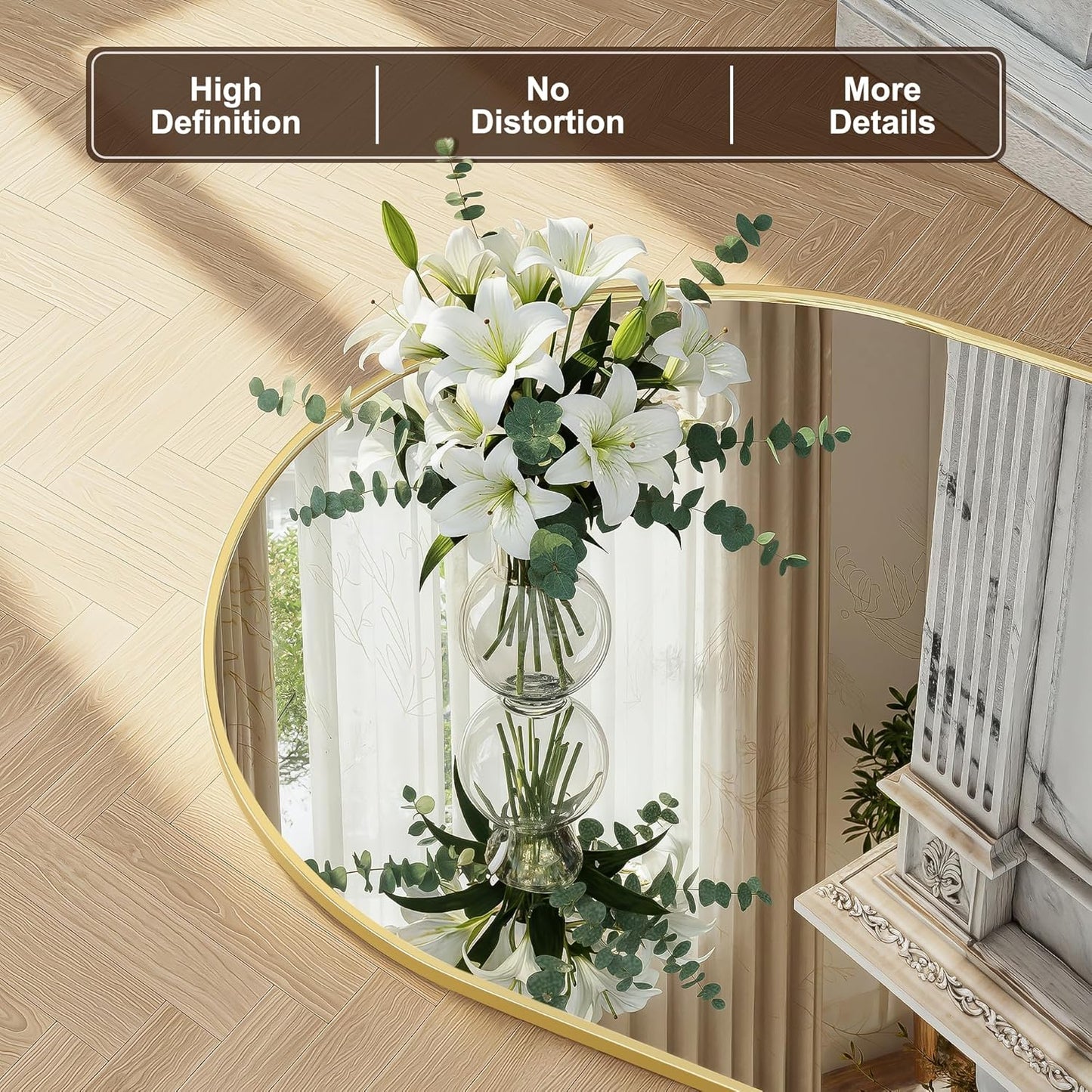 FICTOR Bathroom Mirror for Wall, Arched Vanity Bathroom Mirror for Over Sink, Metal Framed with HD Shatter-Proof Glass for Entryway, Living Room,Bedroom(2 Pack 24” x 36”, Black)