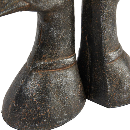 Creative Co-Op Decorative Distressed Cast Metal Duck Head Bookends, Black, Set of 2