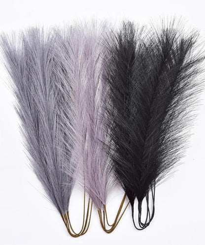 LSKYTOP Orange Pampas Grass Decor,23Inch 12pcs Faux Pampas Grass Bouquets Artificial Pampas Fake Pampas Flower for Home Living Room Bedroom Vase Decor