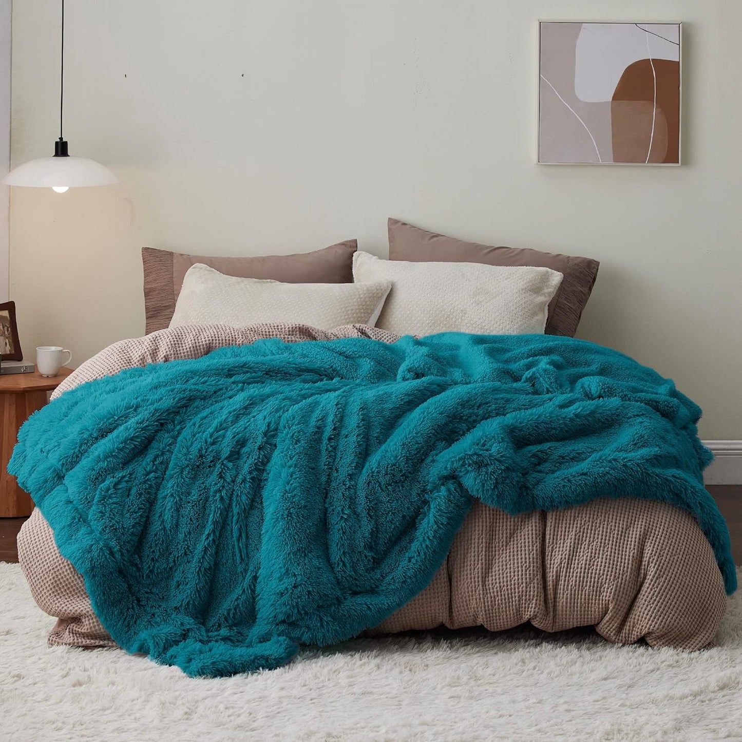 Bedsure GentleSoft Fluffy Fuzzy Faux Fur Throw Blanket for Couch, Soft Sherpa Fleece Cozy Gifts for Women, Plush Bed Blanket Room Decor for Men, Thick Warm Minky Teen Gifts Winter Bedding
