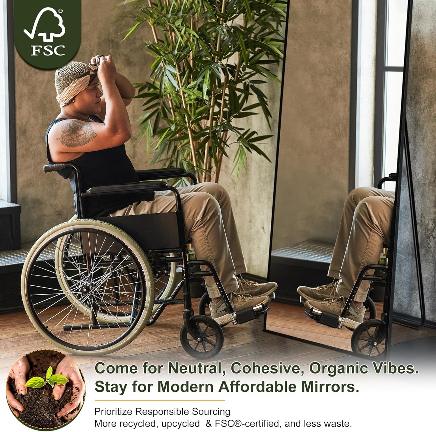 NicBex Full Length Mirror with Stand, 56"x19" Aluminum Alloy Frame Floor Mirror, Black, Shatter-Proof Glass - Free Standing, Leaning Against Wall or Wall-Mounted, for Bedroom Living Room Dressing Room