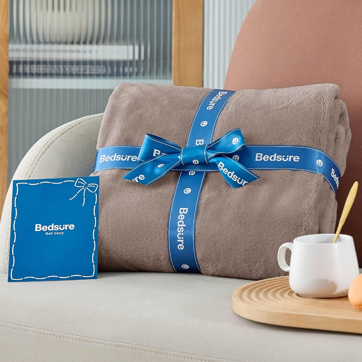 Bedsure GentleSoft Fleece Throw Blanket for Couch Grey - Lightweight Plush Fuzzy Cozy Soft Blankets and Throws for Sofa, Couch, Travel, Camping, 50x60 inches - Colors B