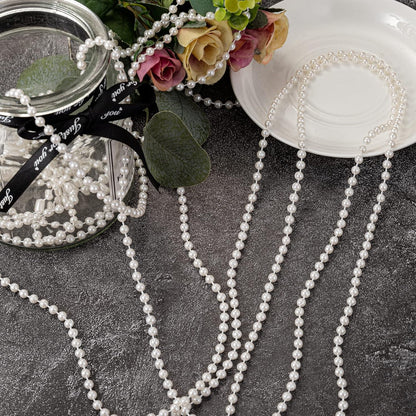 3mm Millet Beads Crafts Faux Pearl Beads Garland Pearl Bead Roll Strand of Pearls to Decorate Floral Centerpieces Wedding Party Favor Christmas Tree(33 Feet Ivory)