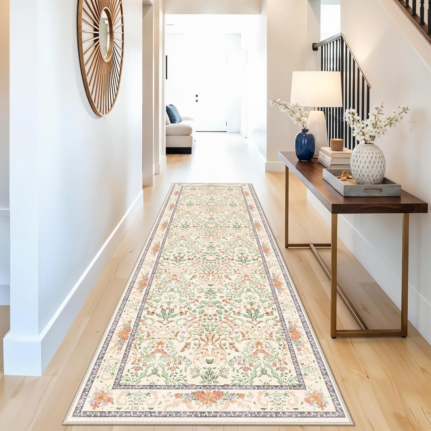 2x3 Washable Non-Slip Area Rug - Soft Low Pile Throw Rug for Kitchen Entryway Bedroom - Modern Indoor Door Mat with Rubber Backing (Beige Grey) - Colors A