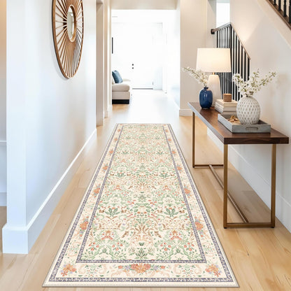 2x3 Washable Non-Slip Area Rug - Soft Low Pile Throw Rug for Kitchen Entryway Bedroom - Modern Indoor Door Mat with Rubber Backing (Beige Grey) - Colors A