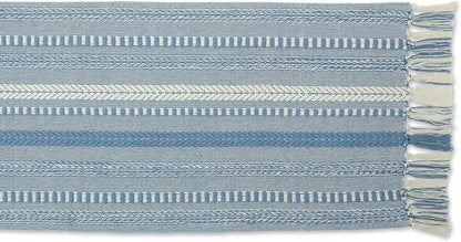 DII Farmhouse Braided Stripe Table Runner Collection, 15x72 (15x77, Fringe Included), Black