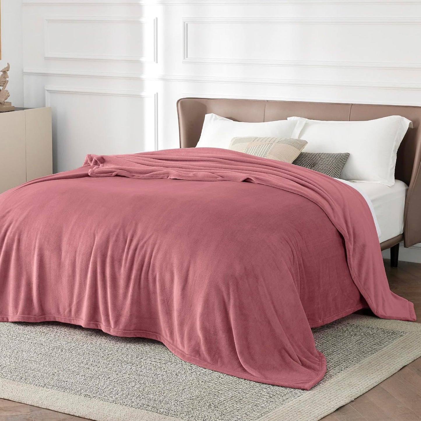 Bedsure GentleSoft Fleece Throw Blanket for Couch Grey - Lightweight Plush Fuzzy Cozy Soft Blankets and Throws for Sofa, Couch, Travel, Camping, 50x60 inches - Colors B