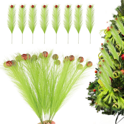 20Pcs Navy Blue Gradient and White Faux Pampas Grass Decor, 21.7"" Pompas Grass Flower Arrangement and Vase Filler for Boho Home Wedding Decoration, Black