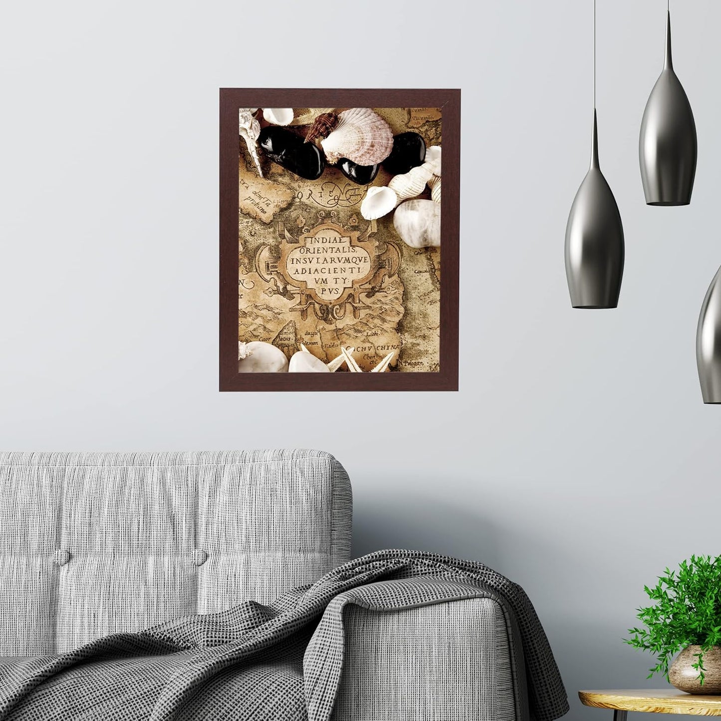 FrameWorks 11” x 14” Dark Oak Wooden Shadow Box Frame – Display Case with Soft Felt Back, Memory Box with Tempered Glass, Display Box with Elegant White Ball Push Pins, Wooden Flower Box