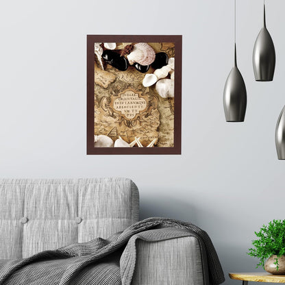 FrameWorks 11” x 14” Dark Oak Wooden Shadow Box Frame – Display Case with Soft Felt Back, Memory Box with Tempered Glass, Display Box with Elegant White Ball Push Pins, Wooden Flower Box