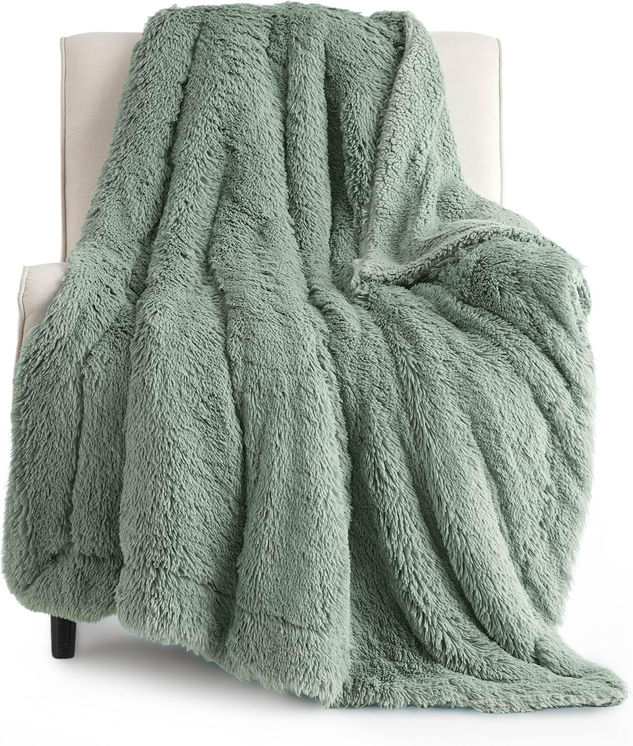 Bedsure GentleSoft Fluffy Fuzzy Faux Fur Throw Blanket for Couch, Soft Sherpa Fleece Cozy Gifts for Women, Plush Bed Blanket Room Decor for Men, Thick Warm Minky Teen Gifts Winter Bedding
