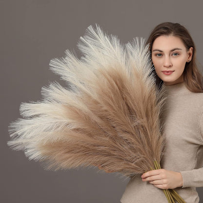 PERFNIQUE Faux Pampas Grass, 9PCS Pompas, Large Pompas Grass, 38'' Tall Pampas Grass for Floor Vase, Pampas Grass Decor Tall for Vase Fillers, Boho Rustic Farmhouse Home Decor(Natural Beige)