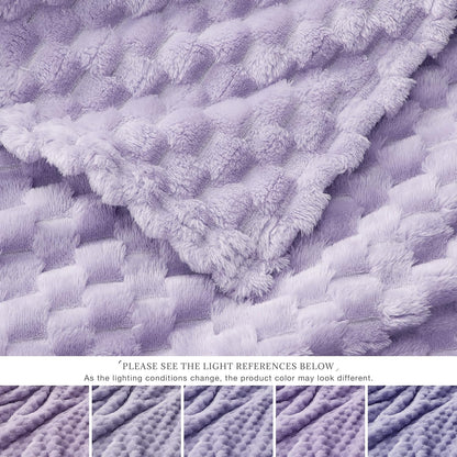 EXQ Home Fleece Throw Blanket for Couch or Bed - 3D Imitation Turtle Shell Jacquard Decorative Blankets - Cozy Soft Lightweight Fuzzy Flannel Blanket Suitable for All Seasons(50"×60",Beige)