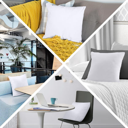 Utopia Bedding Throw Pillows (Set of 4, White) – 16 x 16 Inches Down Alternative Pillows for Bed, Sofa, and Couch - Fluffy Decorative Stuffer Pillow for Indoors & Outdoors