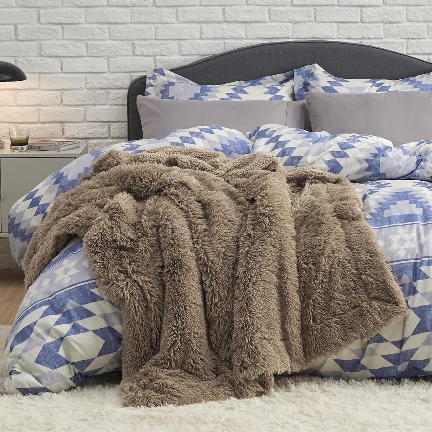 Bedsure GentleSoft Fluffy Fuzzy Faux Fur Throw Blanket for Couch, Soft Sherpa Fleece Cozy Gifts for Women, Plush Bed Blanket Room Decor for Men, Thick Warm Minky Teen Gifts Winter Bedding