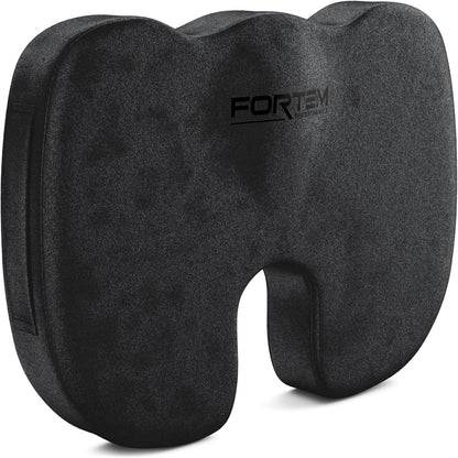 FORTEM Seat Cushion, Office Chair Cushion, Memory Foam Car Seat Cushions, Sciatica Coccyx Tailbone Pain Relief, Chair Cushions for Back Support, Sitting Pad for Gaming, Washable Cover, Non Slip