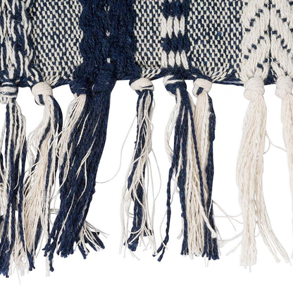 DII Farmhouse Braided Stripe Table Runner Collection, 15x72 (15x77, Fringe Included), Black