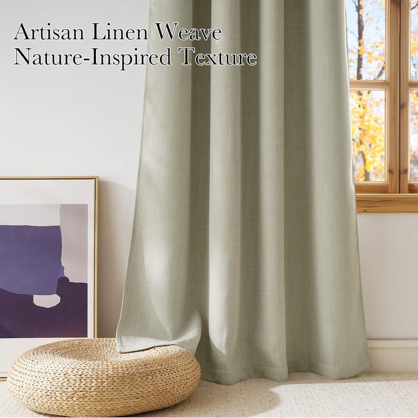 NICETOWN Halloween Pitch Black Solid Thermal Insulated Grommet Blackout Curtains/Drapes for Bedroom Window (2 Panels, 42 inches Wide by 63 inches Long, Black) - Colors B