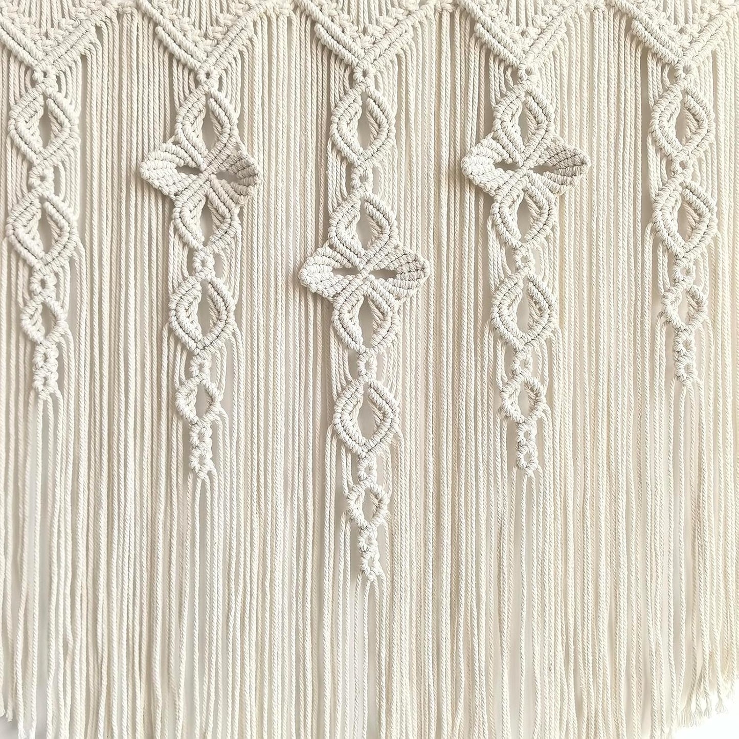 Achart Macrame Wall Hanging Large- Boho Wall Decor- large wall art- Wall Decor Living Room- Macrame Tapestry Boho Decor for Bedroom (Wooden Bead)