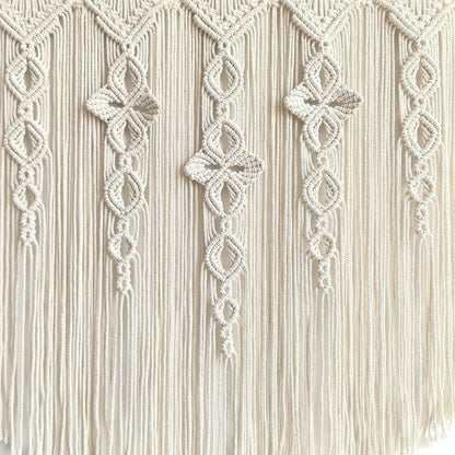 Achart Macrame Wall Hanging Large- Boho Wall Decor- large wall art- Wall Decor Living Room- Macrame Tapestry Boho Decor for Bedroom (Wooden Bead)