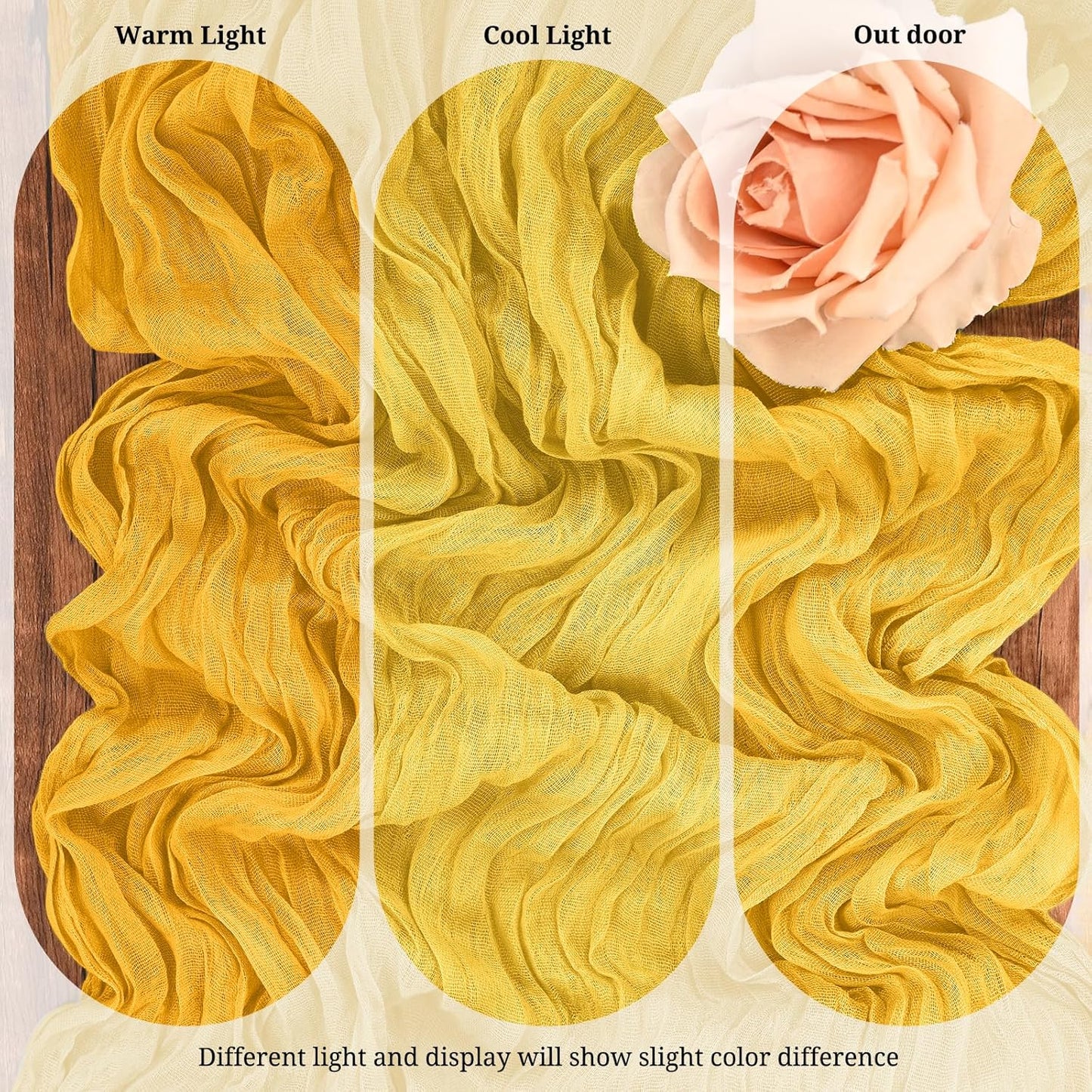 10 Pack Beige Cheesecloth Table Runner 17x108 Inch Boho Gauze Cheese Cloth Table Runners for Wedding Party Baby Shower Birthday Home Decor