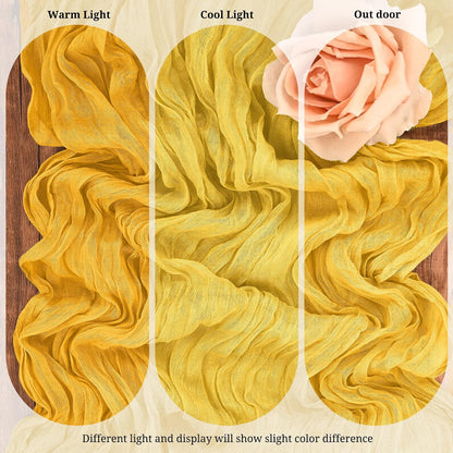 10 Pack Beige Cheesecloth Table Runner 17x108 Inch Boho Gauze Cheese Cloth Table Runners for Wedding Party Baby Shower Birthday Home Decor