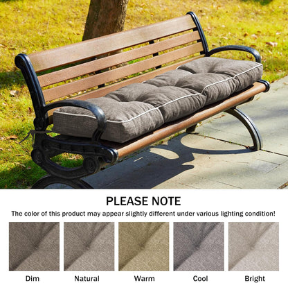 IPYNBAP Bench Cushion, 42 x 16 Inch Patio Furniture Cushions with Durable Ties, Soft Memory Foam Bench Cushions for Indoor/Outdoor Furniture with Non-Slip Bottom, Kitchen&Dining, Dark Grey