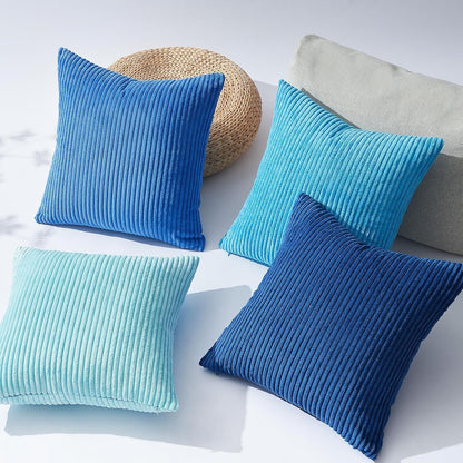 Topfinel Decorative Throw Pillow Covers Cushion Cases, Set of 4 Soft Velvet Modern Double-Sided Designs, Mix and Match for Boho Farmhouse Fall Home Decor (18x18 inch, Orange/Teal)