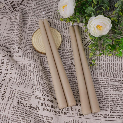 Viyffo Taper Candles, 10 Inch, 4 Pack, Olive Glow – Unscented, Dripless & Smokeless Design, Up to 8 Hour Burn – Long Tall Taper Candlesticks for Wedding, Dinner & Home Decor
