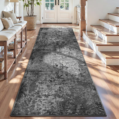 Ompaa 2x6 Rug Runners for Hallways Kitchen Runner Rug Non Slip Washable Grey Long Runner Rugs with Rubber Backing Soft Abstract Carpet Runner for Hallways, Kitchen, Bedroom, Bathroom, Entryway - Colors B