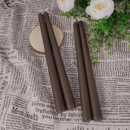 Viyffo Taper Candles, 10 Inch, 4 Pack, Olive Glow – Unscented, Dripless & Smokeless Design, Up to 8 Hour Burn – Long Tall Taper Candlesticks for Wedding, Dinner & Home Decor