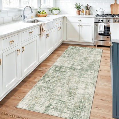 2x3 Washable Non-Slip Area Rug - Soft Low Pile Throw Rug for Kitchen Entryway Bedroom - Modern Indoor Door Mat with Rubber Backing (Beige Grey) - Colors A