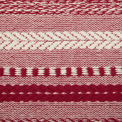 DII Farmhouse Braided Stripe Table Runner Collection, 15x72 (15x77, Fringe Included), Black