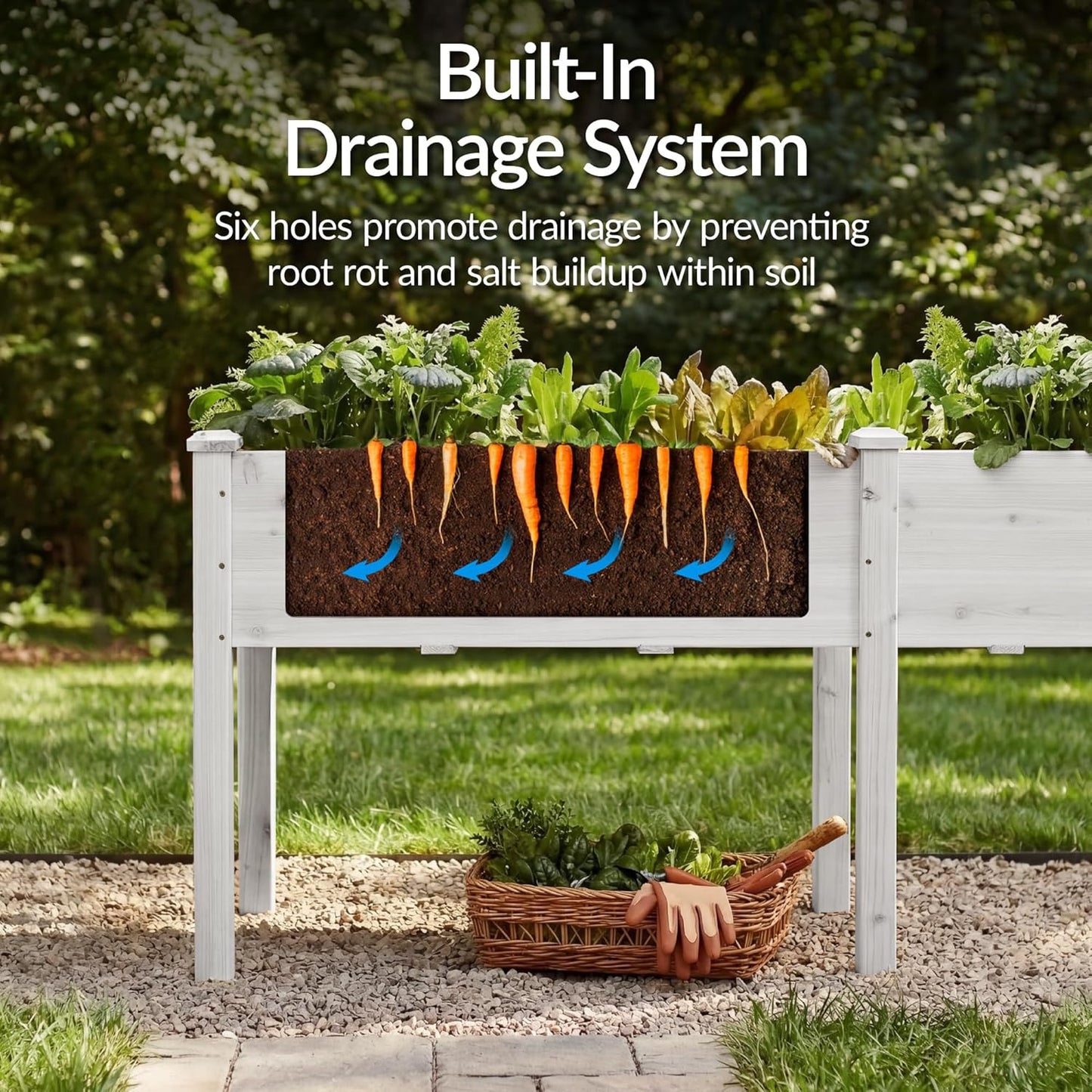 Best Choice Products 72x24x30in Raised Garden Bed, Elevated Wood Planter Box Stand for Backyard, Patio, Balcony w/Divider Panel, 6 Legs, 300lb Capacity - Natural