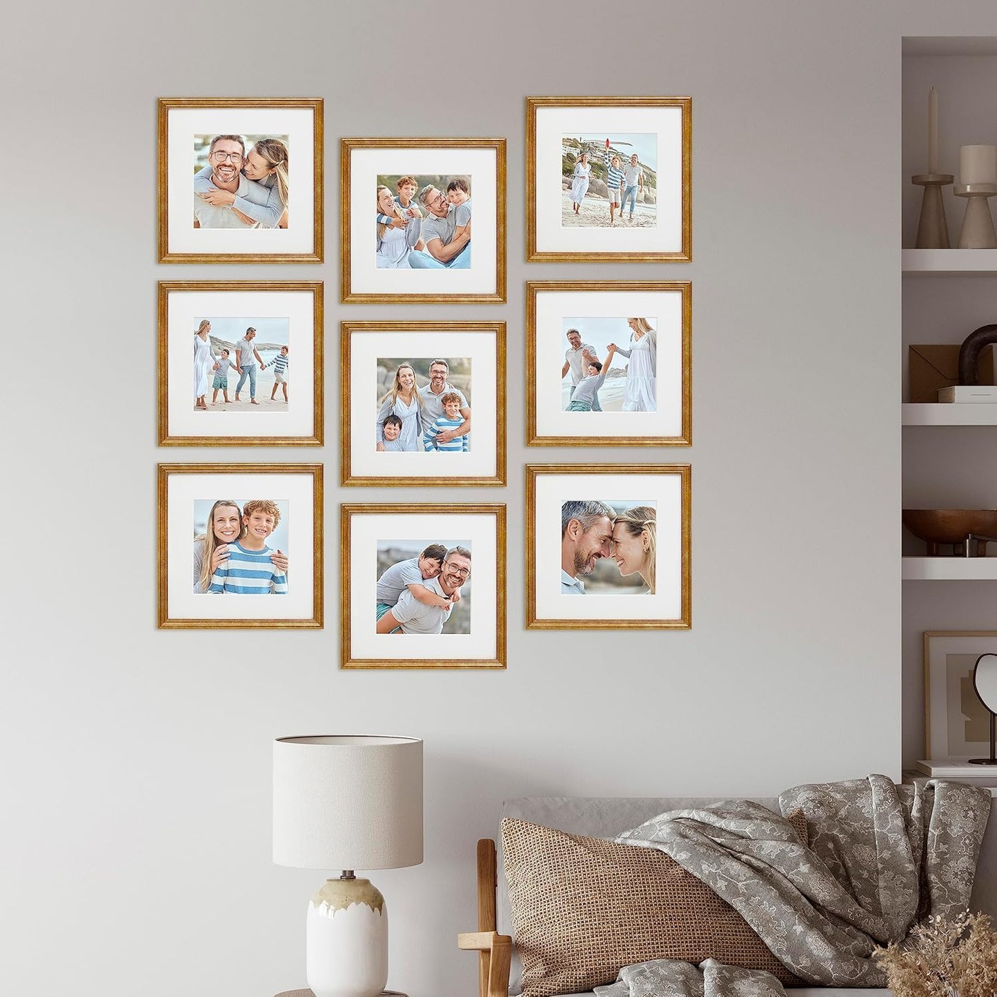 Sheffield Home 9 Piece Gallery Wall Frame Set, 11x14 in. matted to 8x10 in. (Matte Black)